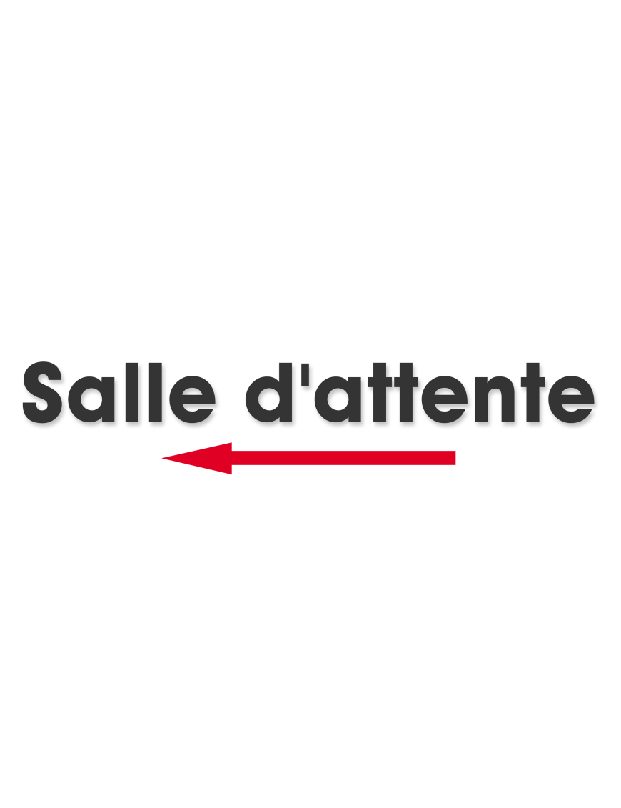 Salle d'attente direction gauche E (28x8cm) - Sticker/autocollant