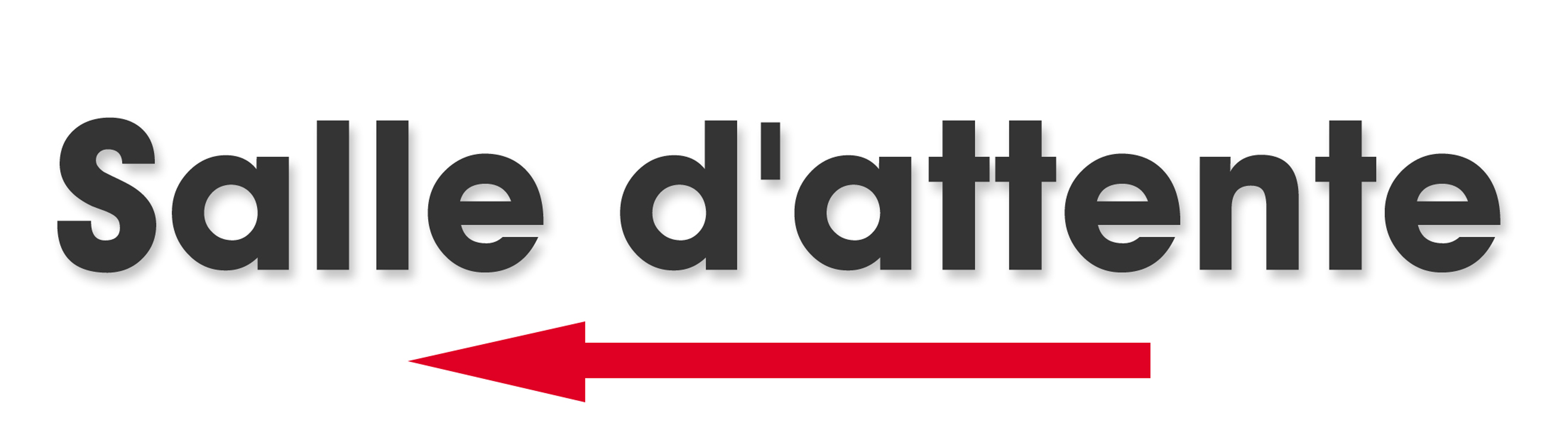 Salle d'attente direction gauche E (28x8cm) - Sticker/autocollant