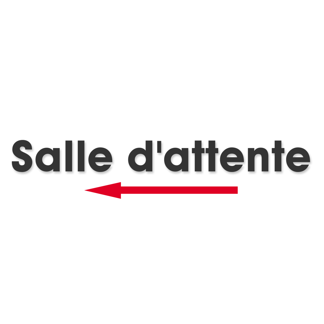 Salle d'attente direction gauche E (20x5.5cm) - Sticker/autocollant