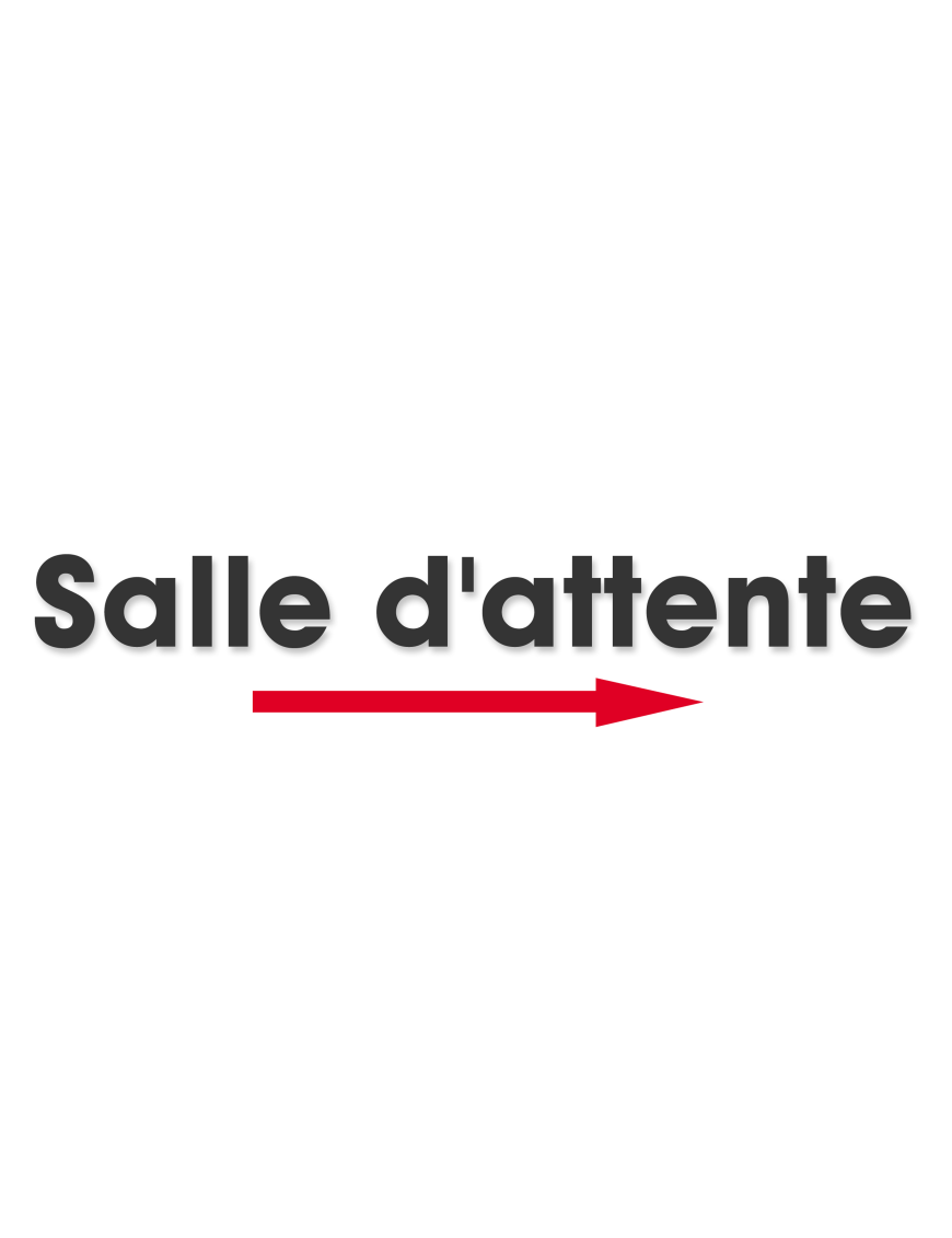 Salle d'attente direction droite E (28x8cm) - Sticker/autocollant
