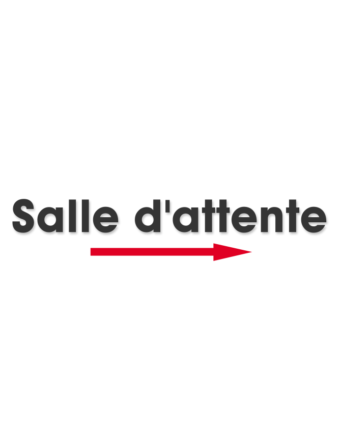 Salle d'attente direction droite E (28x8cm) - Sticker/autocollant