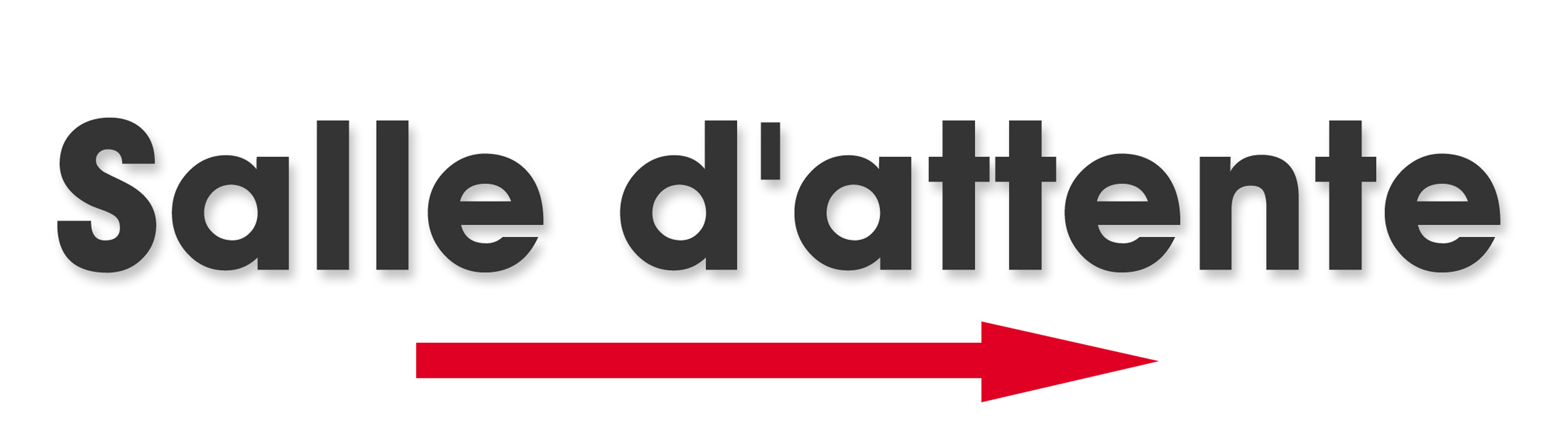 Salle d'attente direction droite D (20x5.5cm) - Sticker/autocollant