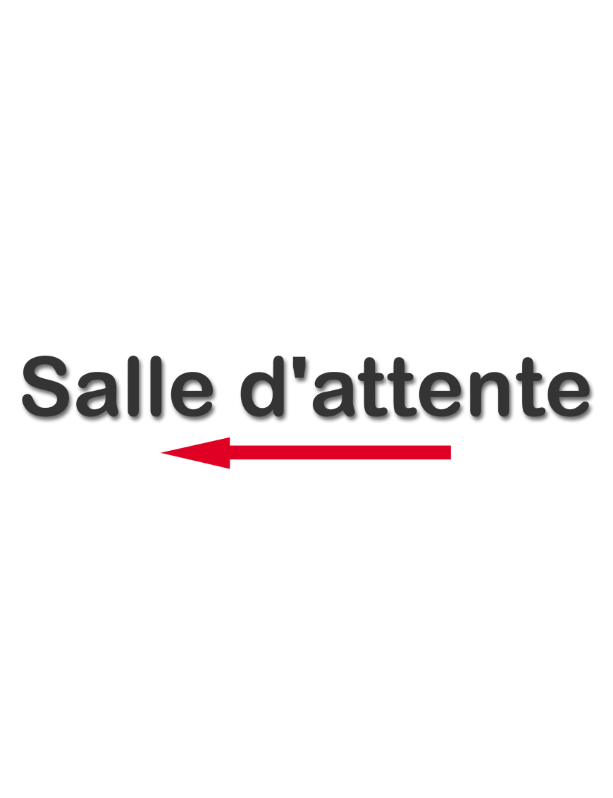 Salle d'attente direction gauche D (28x5.5cm) - Sticker/autocollant