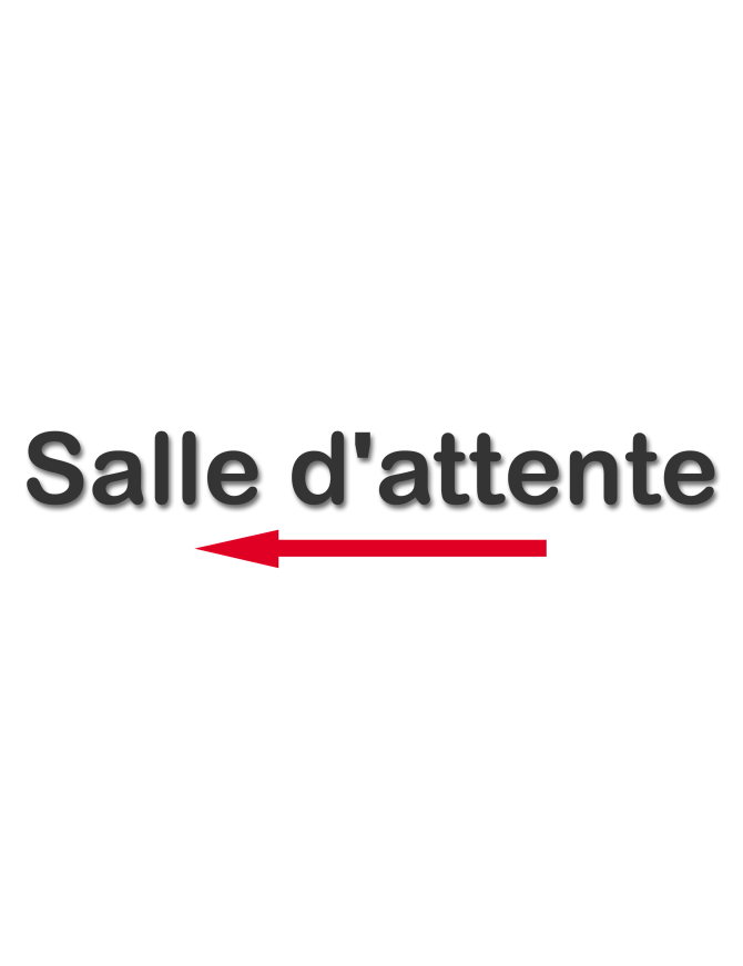Salle d'attente direction gauche D (28x5.5cm) - Sticker/autocollant