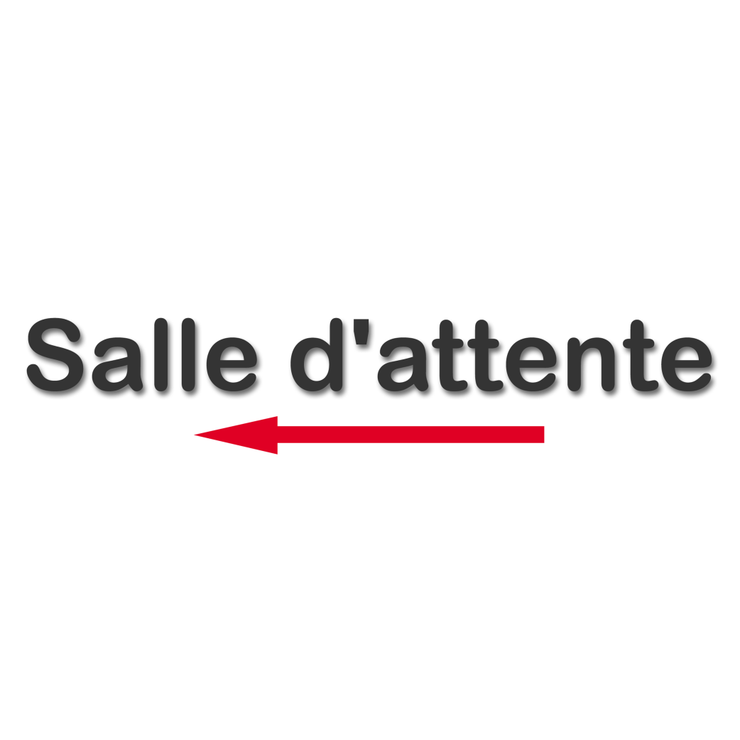 Salle d'attente direction gauche D (20x5.5cm) - Sticker/autocollant
