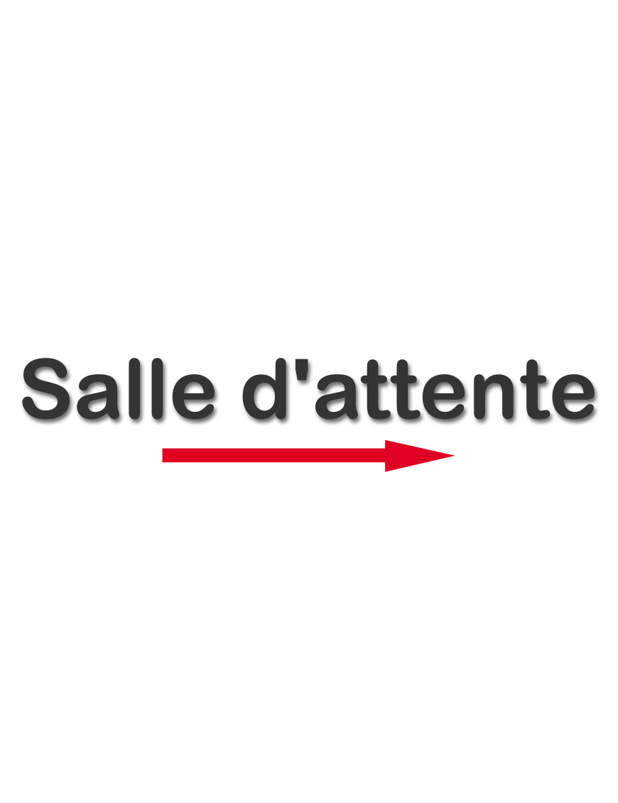 Salle d'attente direction droite D (28x5.5cm) - Sticker/autocollant