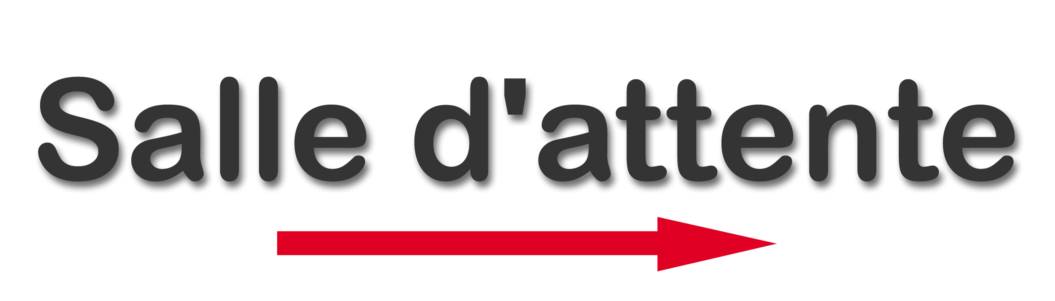 Salle d'attente direction droite D (28x5.5cm) - Sticker/autocollant