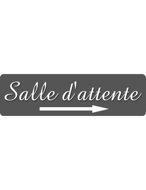 Salle d'attente direction droite B (28x8cm) - Sticker/autocollant