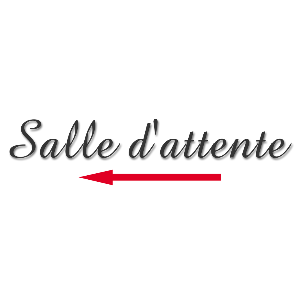 Salle d'attente direction gauche A (20x5.5cm) - Sticker/autocollant