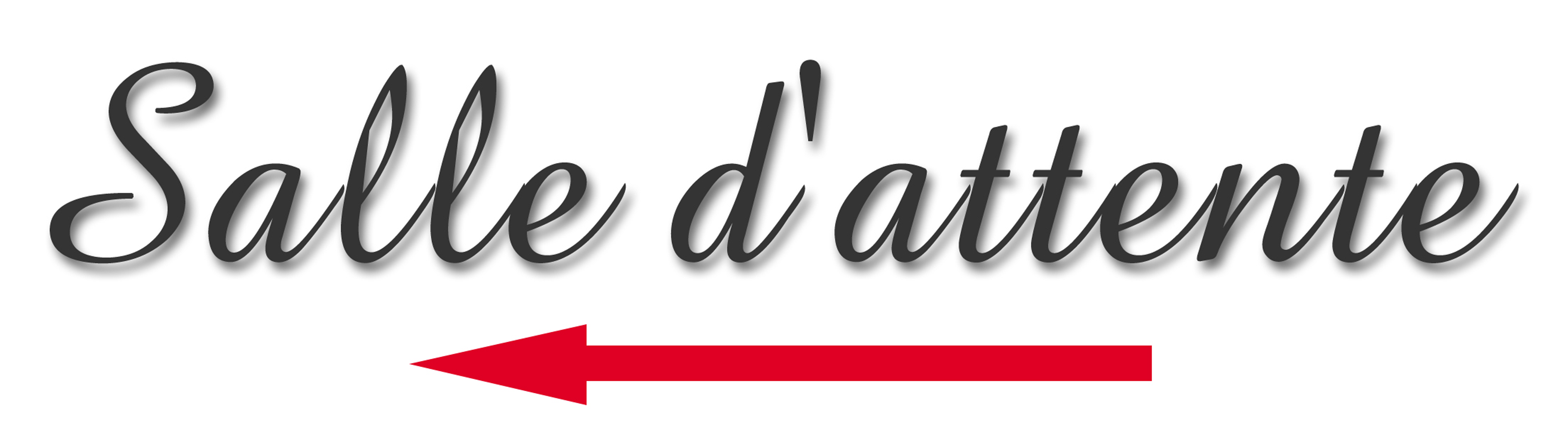 Salle d'attente direction gauche A (20x5.5cm) - Sticker/autocollant