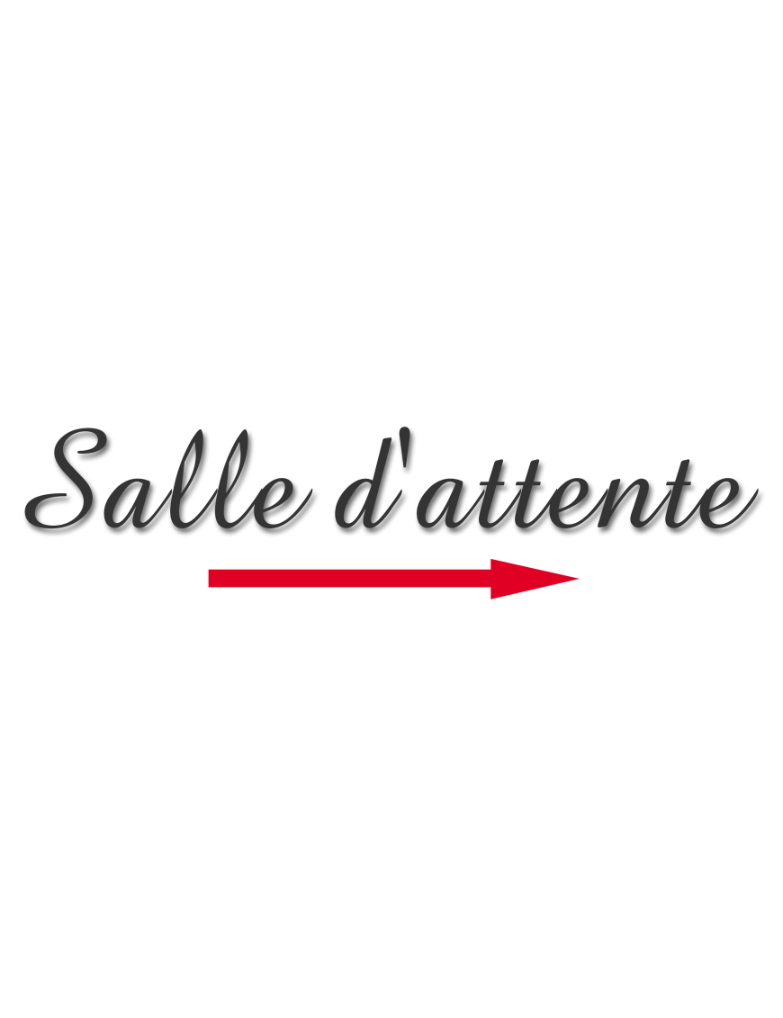 Salle d'attente direction droite A (28x8cm) - Sticker/autocollant