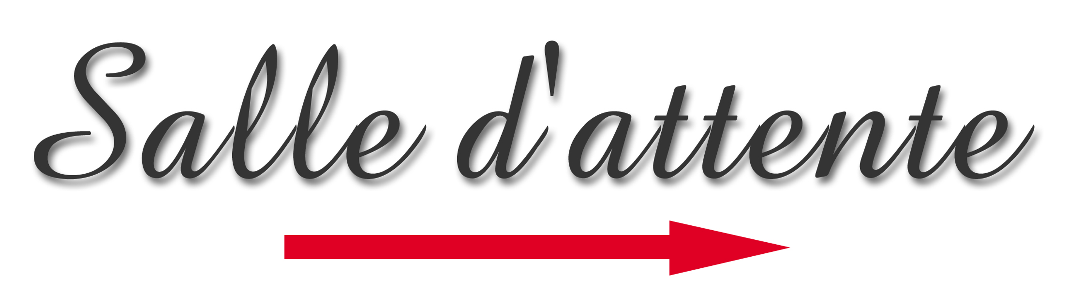 Salle d'attente direction droite A (28x8cm) - Sticker/autocollant