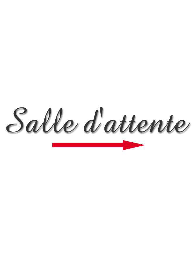 Salle d'attente direction droite A (20x5.5cm) - Sticker/autocollant