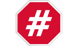 hashtag stop (15x15cm) - Sticker/autocollant