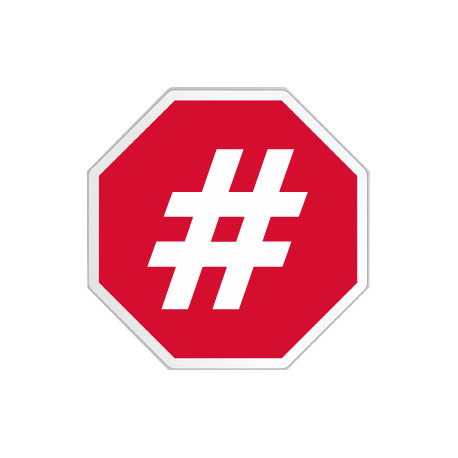 hashtag stop (20x20cm) - Sticker/autocollant