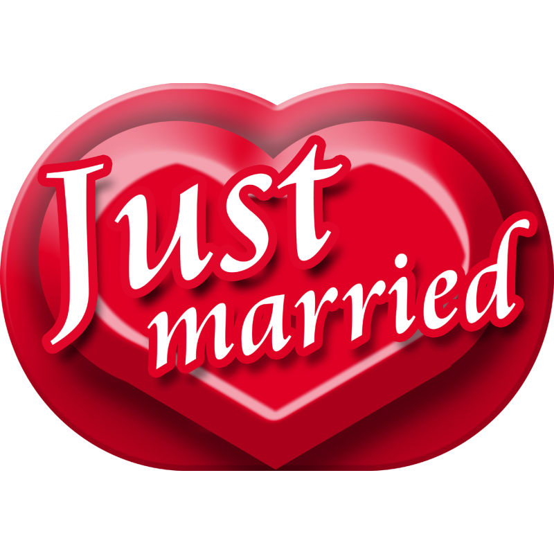 Just married (30x21cm) - Sticker/autocollant