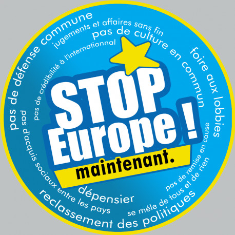 STOP Europe (10x10cm) - Sticker/autocollant
