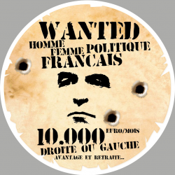 Wanted homme femme politique (5cm) - Sticker/autocollant