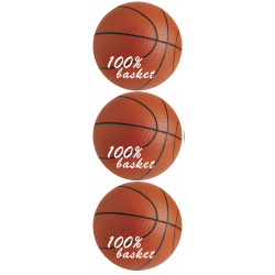 Ballons Basket-Ball (3stickers de 9cm) - Sticker/autocollant