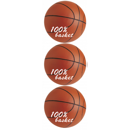 Ballons Basket-Ball (3stickers de 9cm) - Sticker/autocollant Ballons Basket-Ball (3stickers de 9cm) - Sticker/autocollant