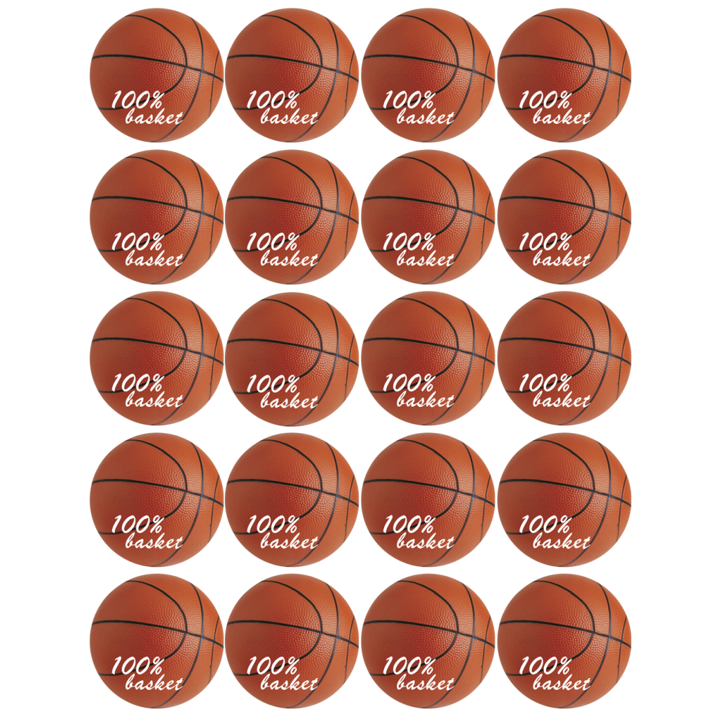 Ballons Basket-Ball (20stickers de 5cm) - Sticker/autocollant