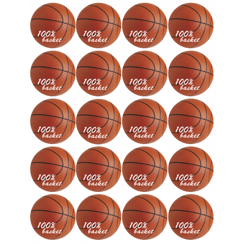 Ballons Basket-Ball (20stickers de 5cm) - Sticker/autocollant