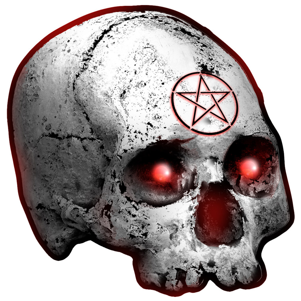 crâne étoile pentagramme - 20x20cm - Sticker/autocollant