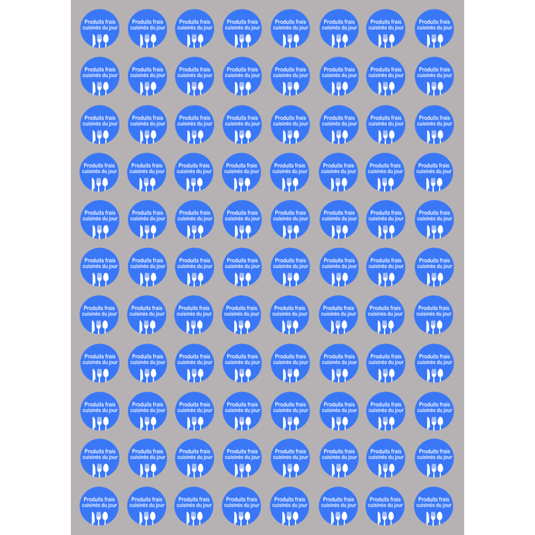 Produits frais cuisinés du jour (88 fois 2cm) - Sticker/autocollant