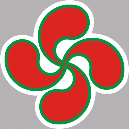 Croix Basque découpée (20cm) - Sticker/autocollant Croix Basque découpée (20cm) - Sticker/autocollant