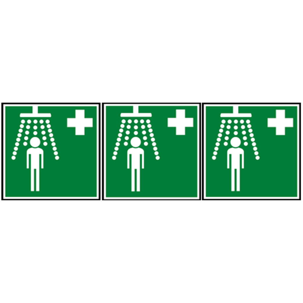 Douche sécurité (3 fois 5x5cm) - Sticker/autocollant