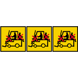 danger de transport en élévateur (3stickers 5x5cm) - Sticker/autocollant