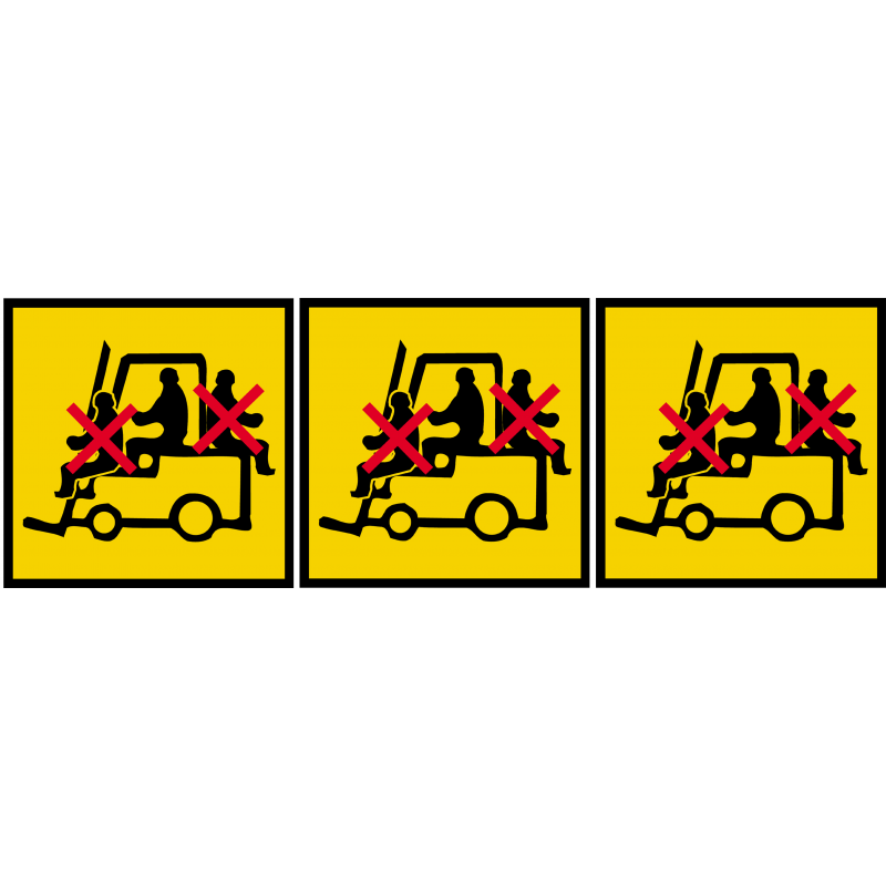 danger de transport en élévateur (3stickers 5x5cm) - Sticker/autocollant