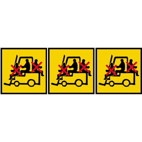 danger de transport en élévateur (3stickers 10x10cm) - Sticker/autocollant danger de transport en élévateur (3stickers 10x10cm) - Sticker/autocollant