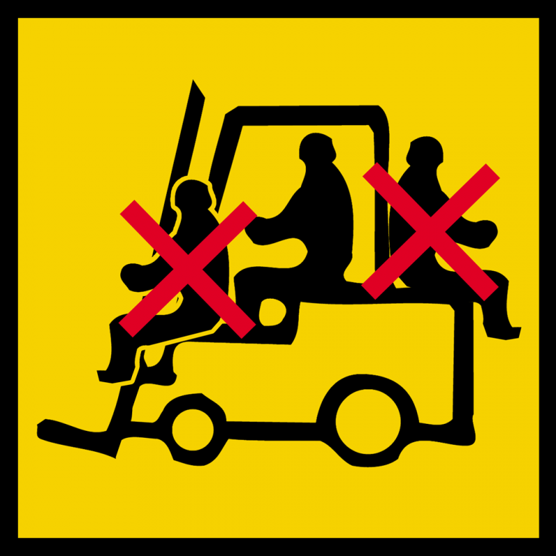 danger de transport en élévateur (20x20cm) - Sticker/autocollant