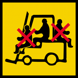 danger de transport en élévateur (15x15cm) - Sticker/autocollant