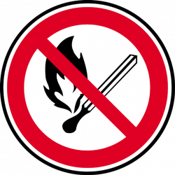 Flamme nue interdite (20cm) - Sticker/autocollant