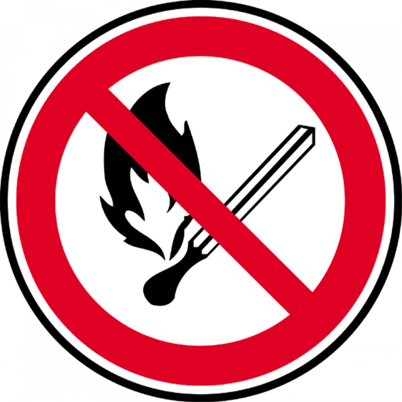 Flamme nue interdite (15cm) - Sticker/autocollant