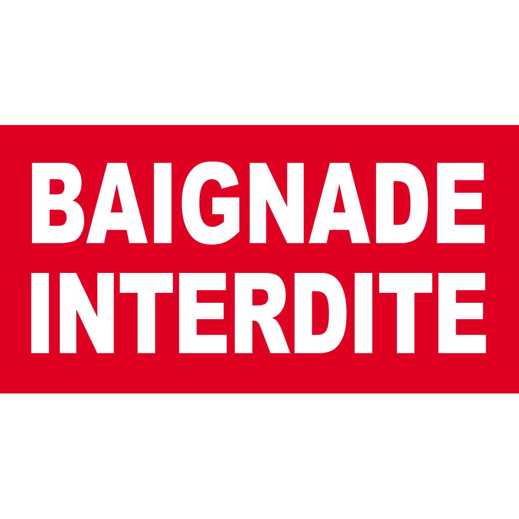 baignade interdite rouge (15x7.5cm) - Sticker/autocollant