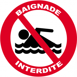 baignade interdite (10x10cm) - Sticker/autocollant