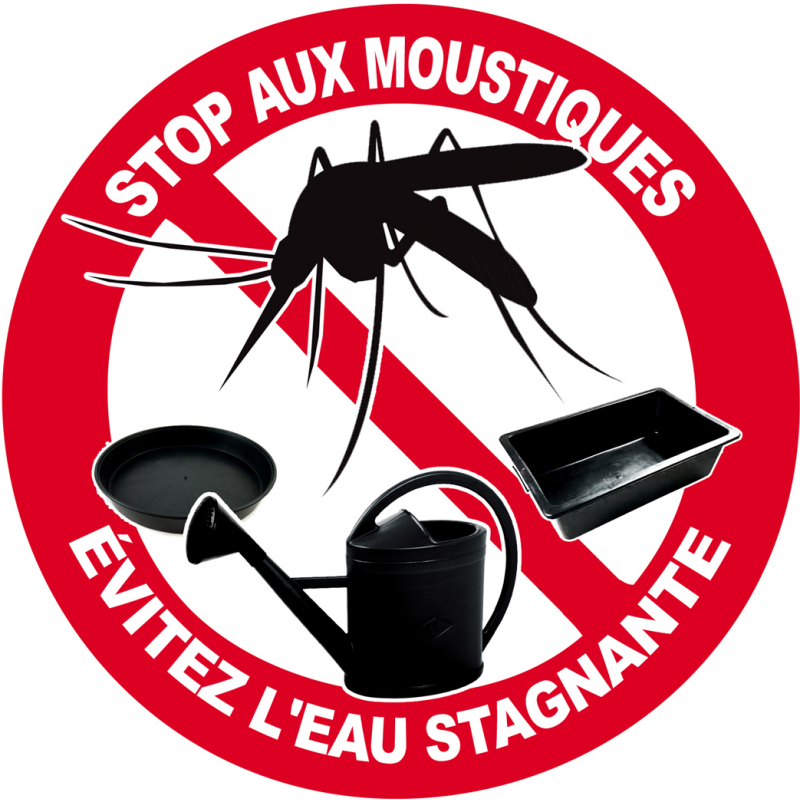 Stop aux moustiques (15x15cm) - Sticker/autocollant