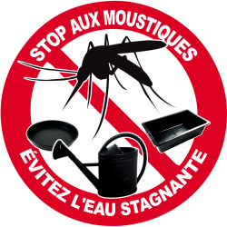 Stop aux moustiques (20x20cm) - Sticker/autocollant