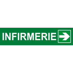 Infirmerie vert droite (29x7cm) - Sticker / autocollant