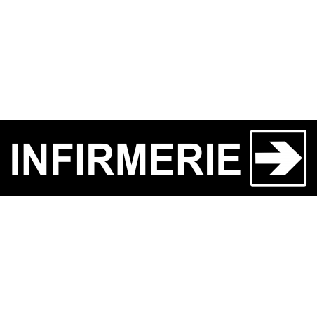 Infirmerie noir flèche droite (29x7cm) - Sticker / autocollant Infirmerie noir flèche droite (29x7cm) - Sticker / autocollant
