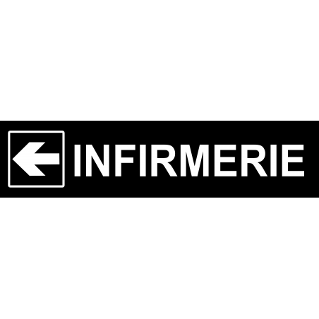 Infirmerie noir flèche gauche (15x3.5cm) - Sticker / autocollant Infirmerie noir flèche gauche (15x3.5cm) - Sticker / autocollant
