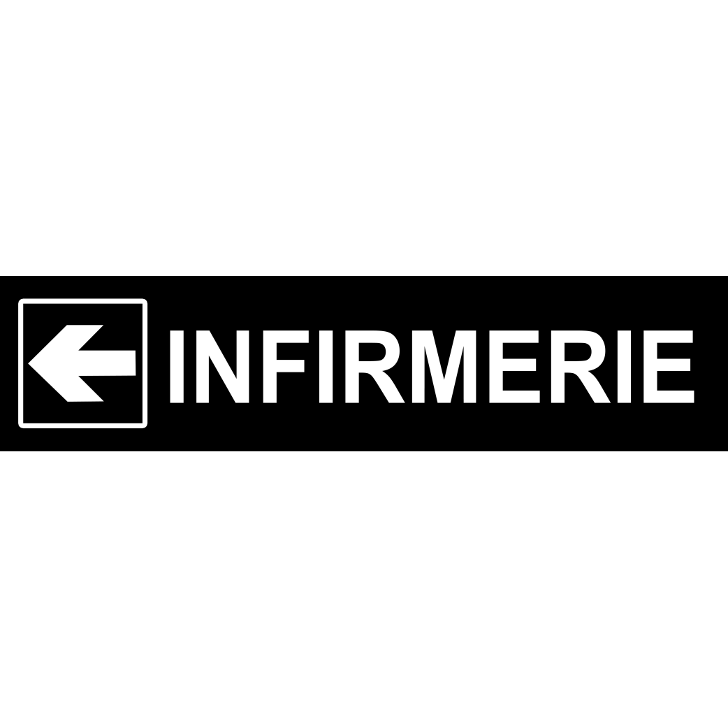 Infirmerie noir flèche gauche (29x7cm) - Sticker / autocollant