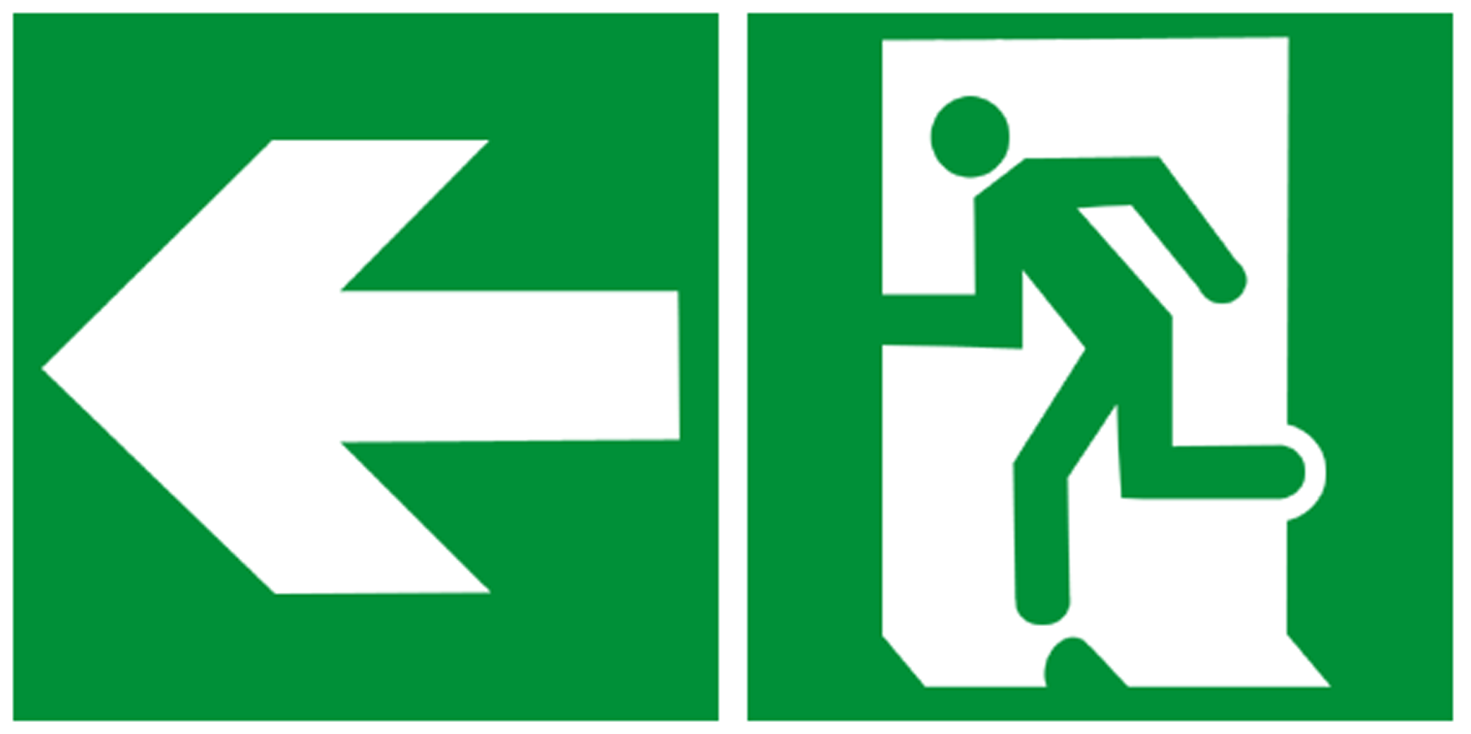 sortie de secours gauche (2fois 20x20cm) - sticker/autocollant