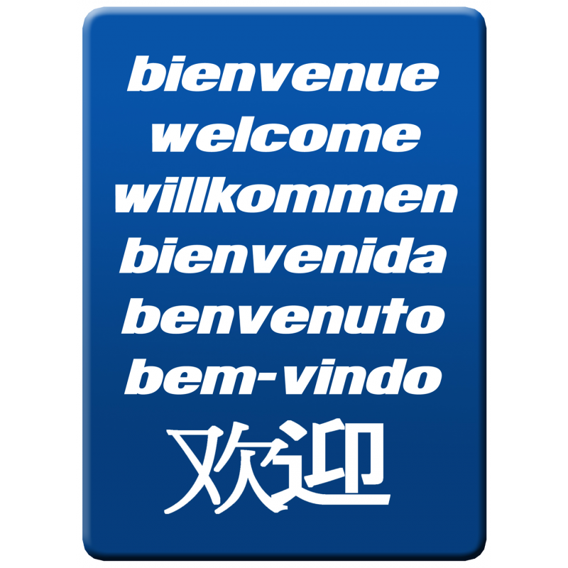Bienvenue international (10x7cm) - Sticker / autocollant