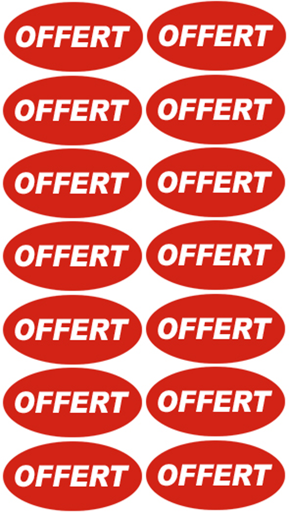 Offert (14fois 5x2.5cm) - Sticker / autocollant