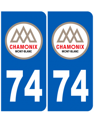 immatriculation 74 Chamonix-Mont-Blanc - Sticker/autocollant