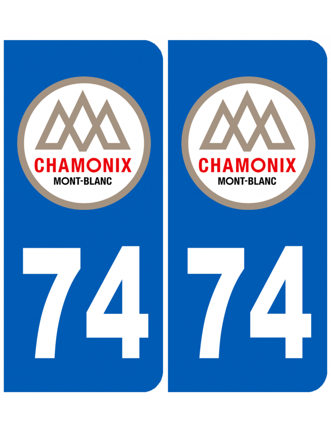 immatriculation 74 Chamonix-Mont-Blanc - Sticker/autocollant immatriculation 74 Chamonix-Mont-Blanc - Sticker/autocollant